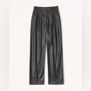 Abercrombie Tailored Vegan Leather Wide Leg Pant - xxl